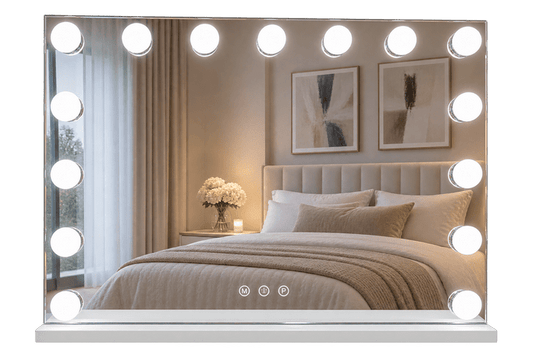 LED-es kozmetikai tükör 58x46cm fehér