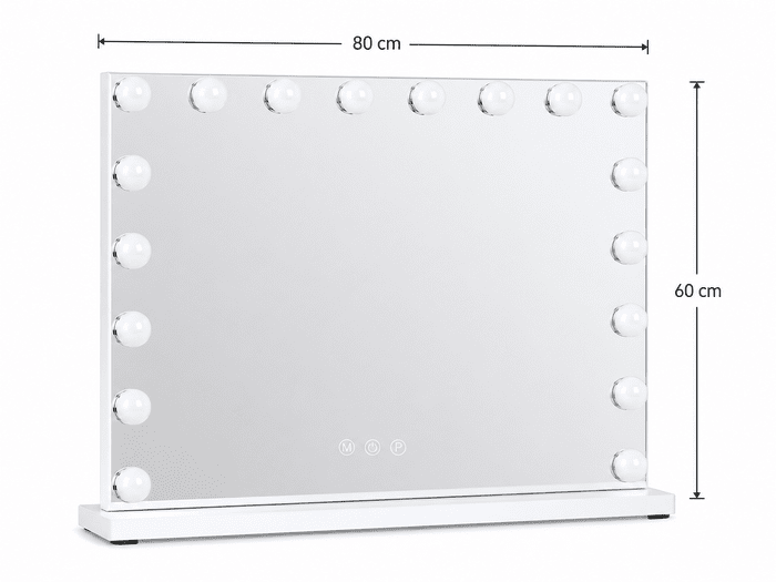 LED-es kozmetikai tükör 80x60cm fehér