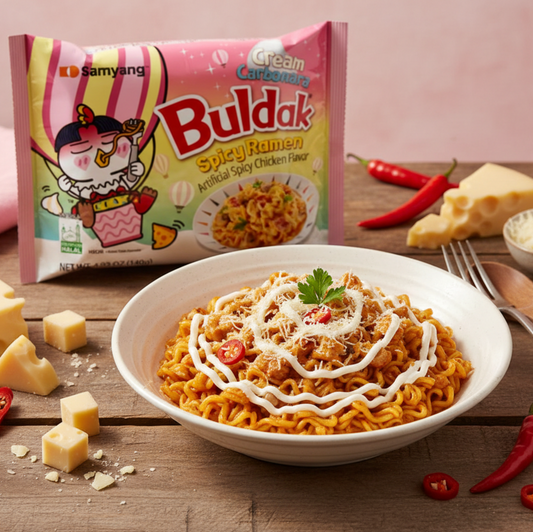 Buldak Cream Carbonara Csirkés Ramen tészta