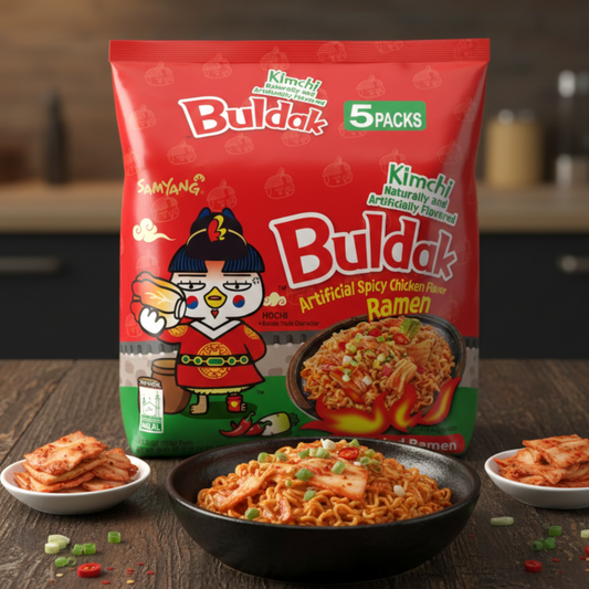5 pcs Samyang Buldak Chicken Noodles with Kimchi Flavor 135g