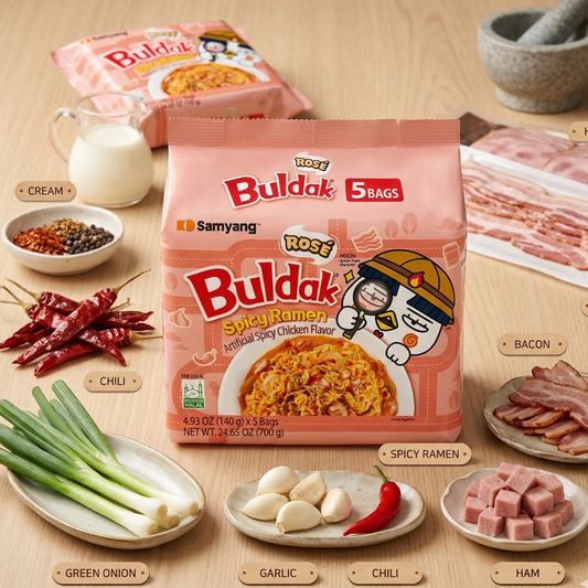 5 pcs SAMYANG BULDAK CHICKEN PASTA WITH ROSÉ BACON AND HAM FLAVOR 140G