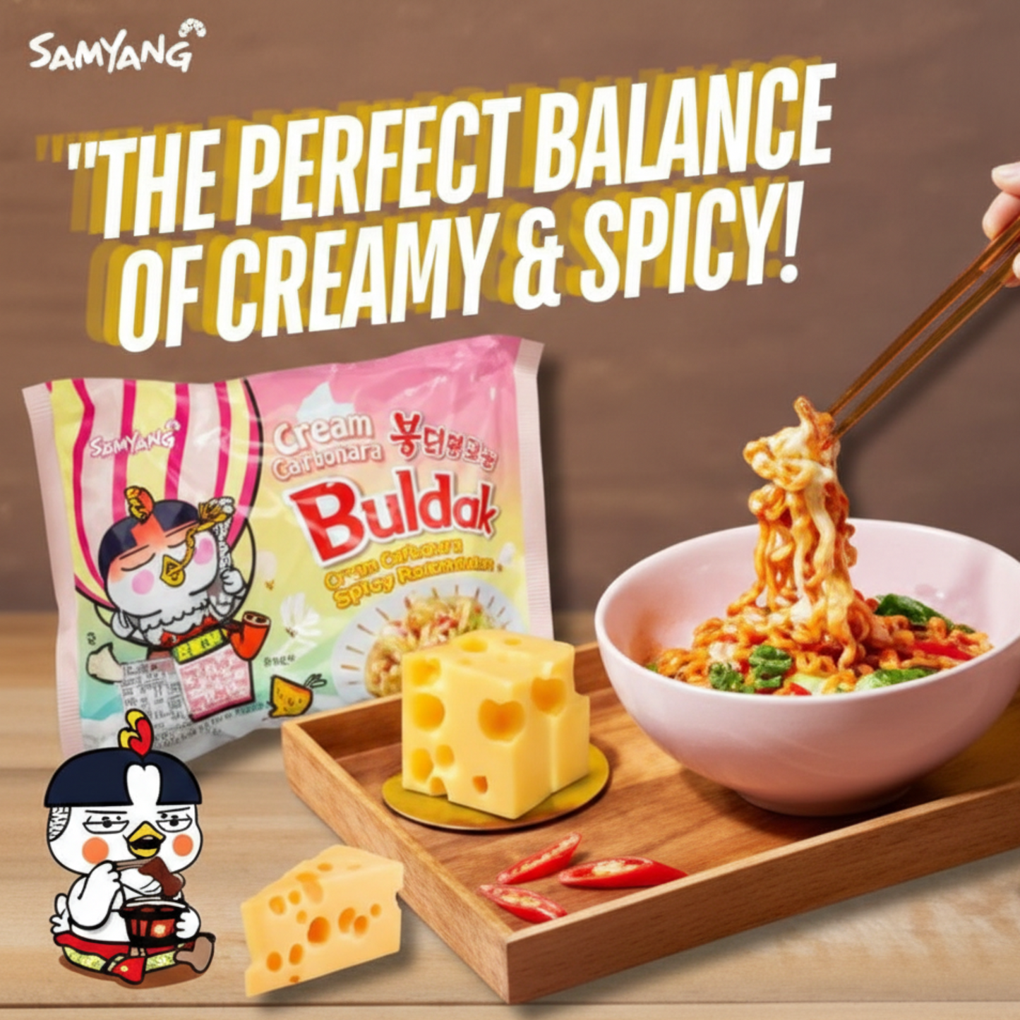 Buldak Cream Carbonara tészta