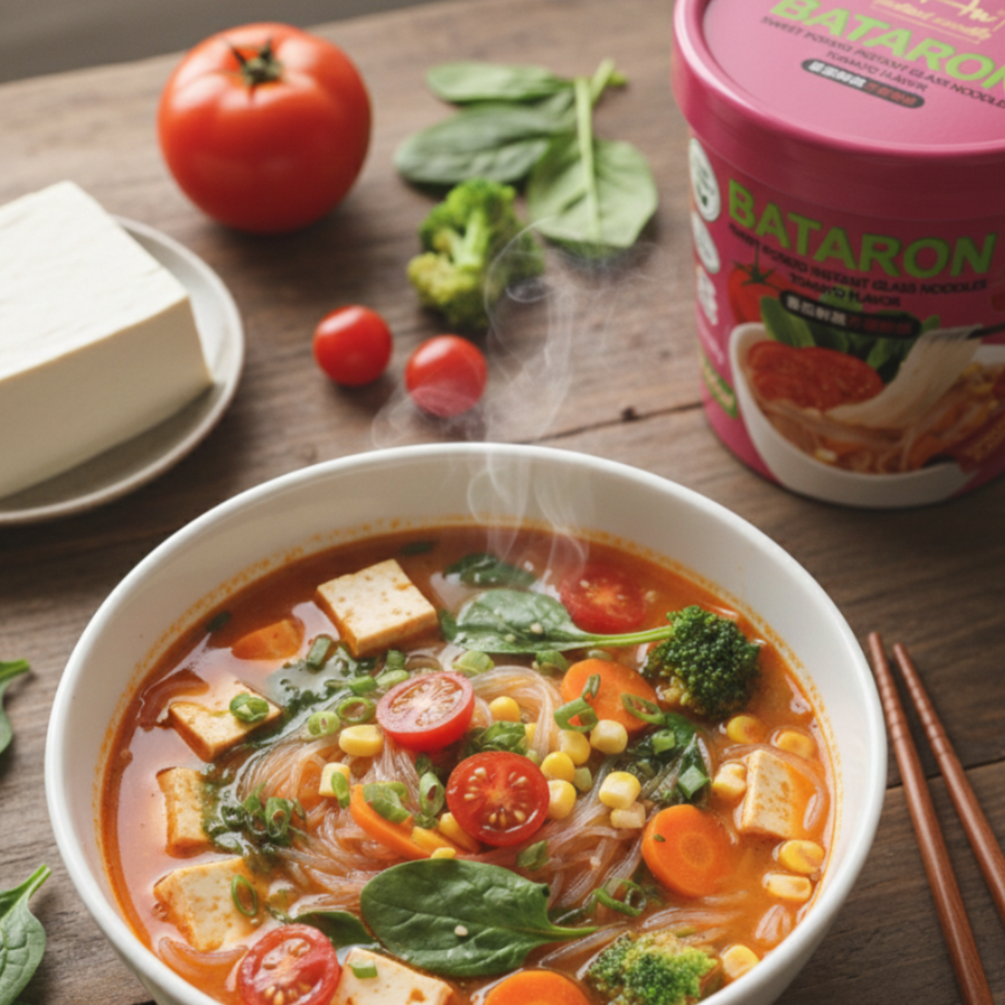 BATARON 100% VEGÁN Üvegtészta Leves - Paradicsomos 136g