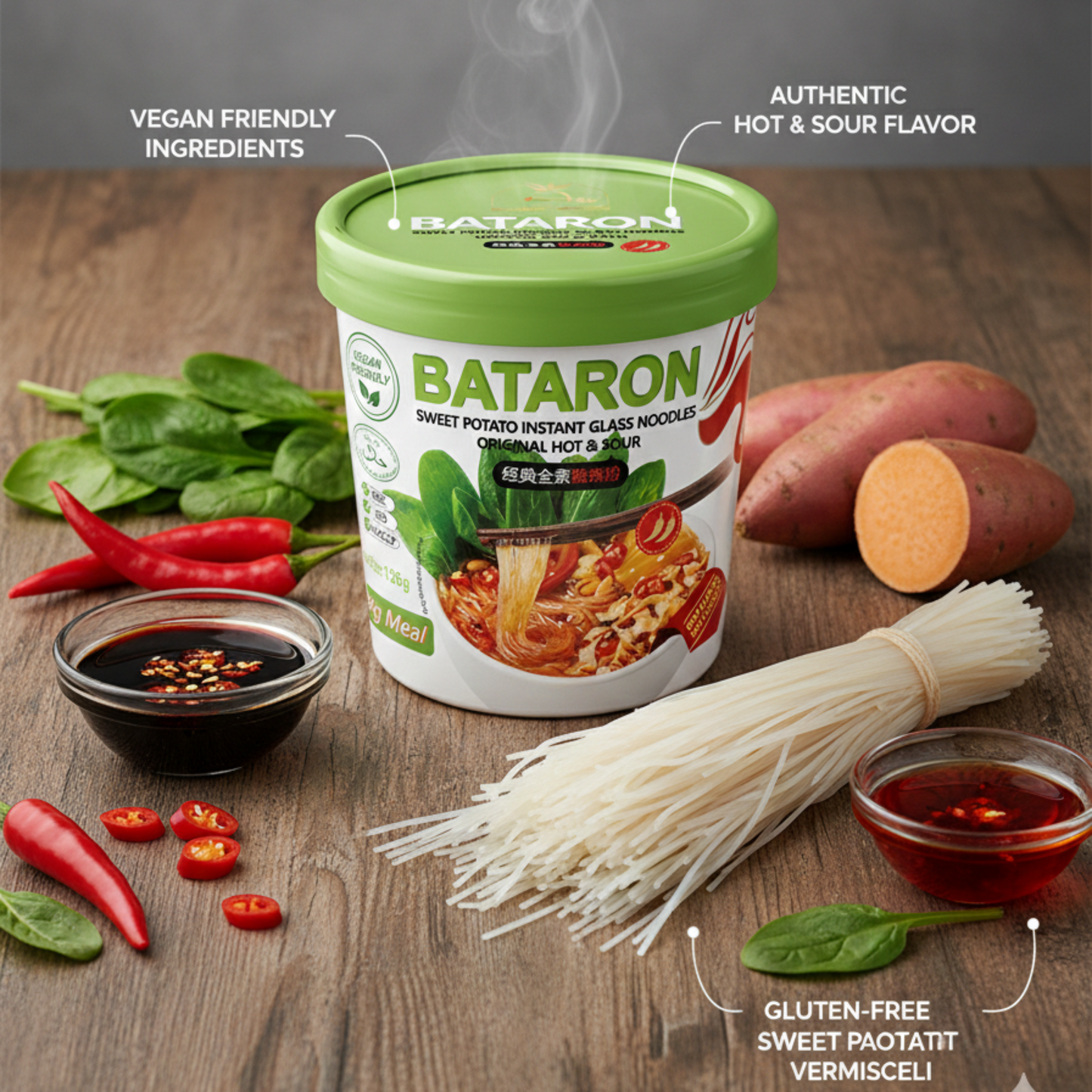 BATARON 100% VEGÁN Üvegtészta Leves - Original
