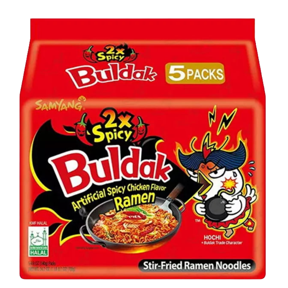 5 pcs SAMYANG BULDAK 2X HOT CHICKEN FLAVOURED PASTA 140G