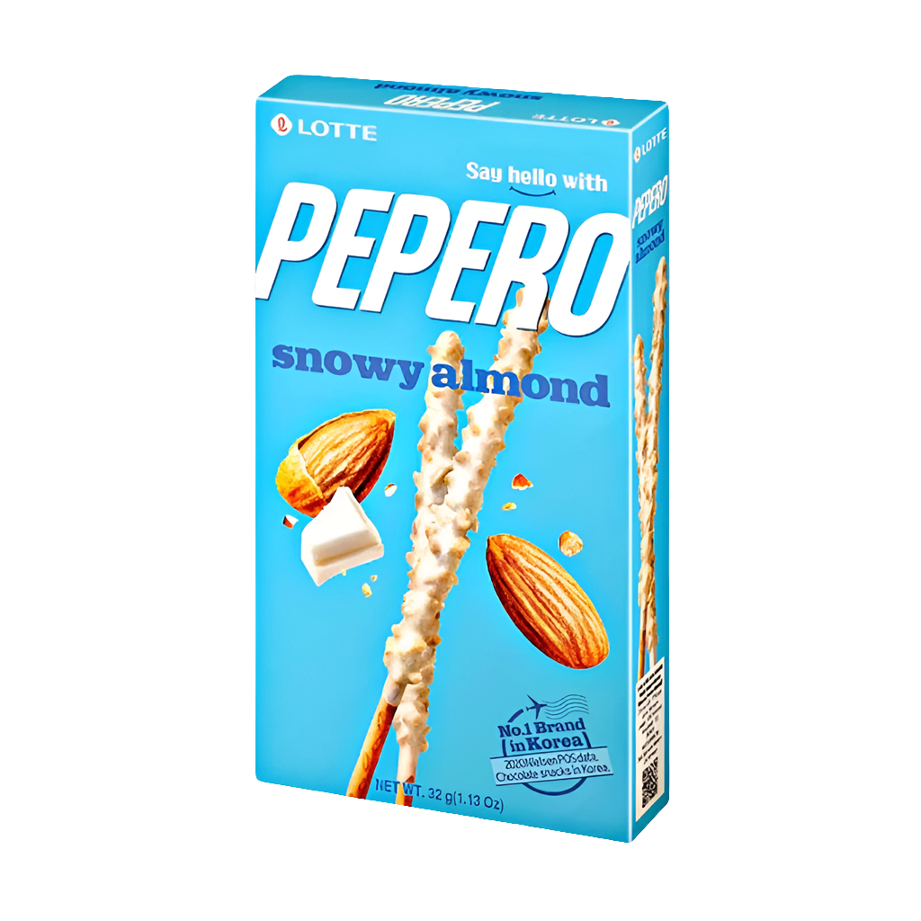 Pepero white chocolate and almond flavored crackers