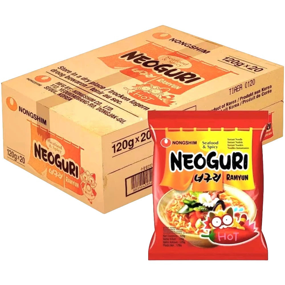 20 db Neoguri Ramyun Hot Instant Tésztaleves, 120gr (Nongshim)