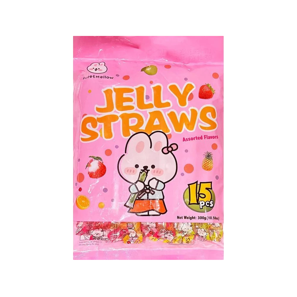 SweetMellow Jelly Straws zselés pálcák 15 darabos, 300g