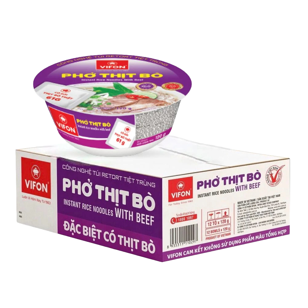 12x Vifon Pho Thit Bo Marhahús ízű rizstészta leves 120g