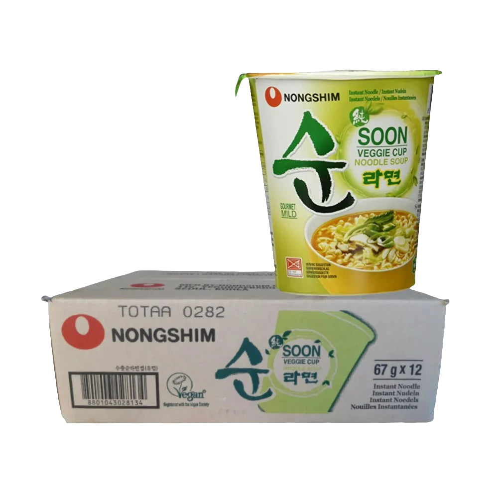 20 db Nongshim Veggie Cup vegán Instant tészta, 67g