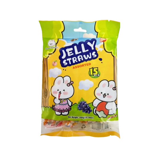 Bețișoare de jeleu SweetMellow Jelly Straws cu jeleu de fructe, 15 bucăți în 4 arome, 300g