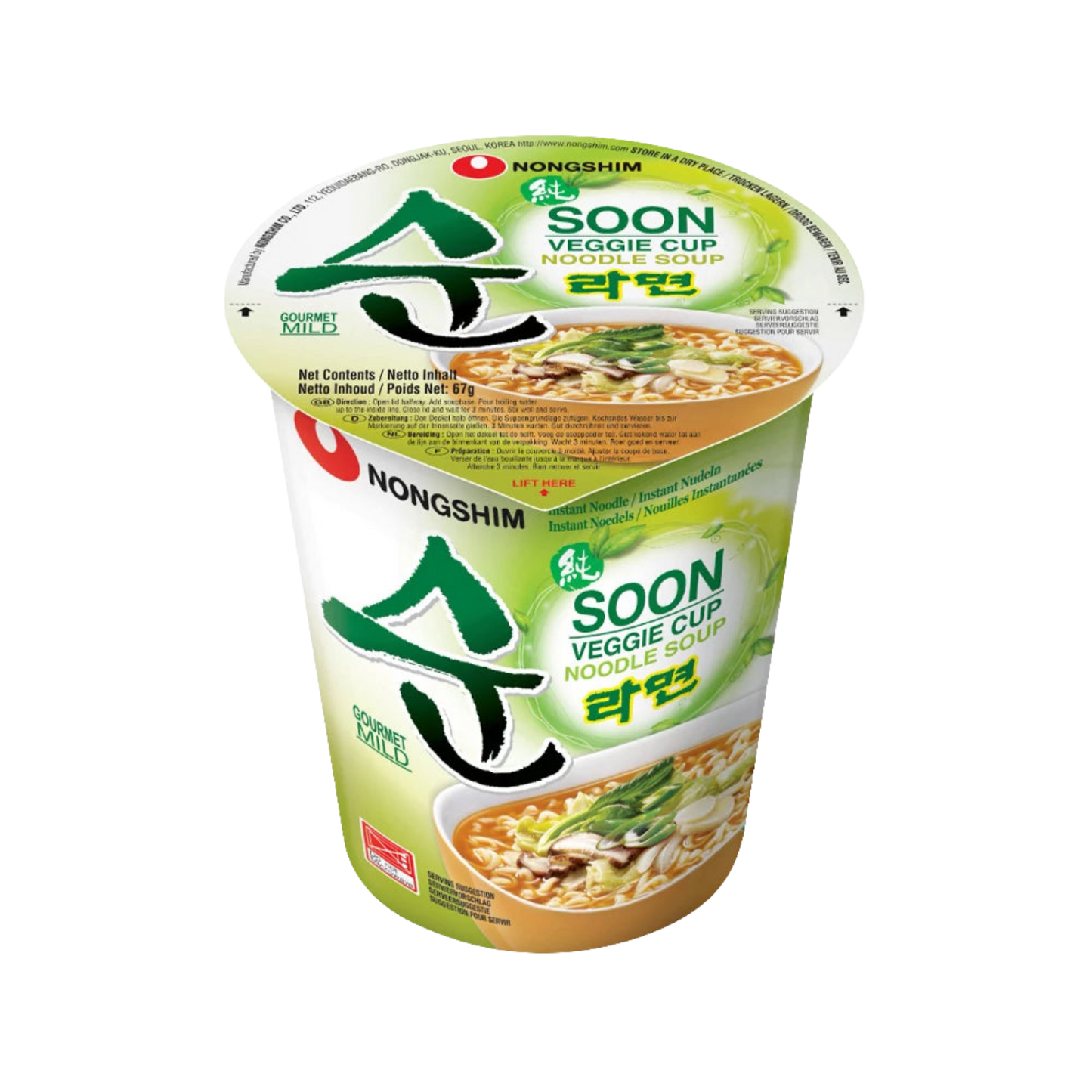 5 db Nongshim Veggie Cup Vegán Instant tészta