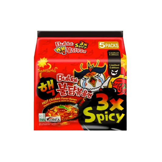 5 db Samyang Buldak 3x Csípős Csirke Ízesítésű Tészta, 140g