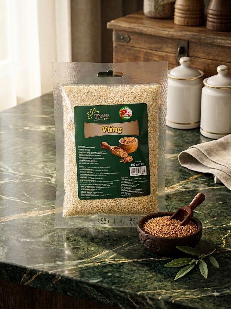 Titus Food Hántolt Szezámmag – 100g – Természetes és Tartósítószermentes
