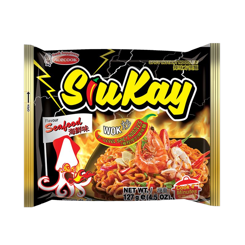 Siukay fűszeres instant tészta tenger gyümölcsei ízben (127g)