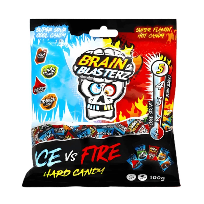 BrainBlasterz Ice vs Fire mentolos és csípős cukorka 100g