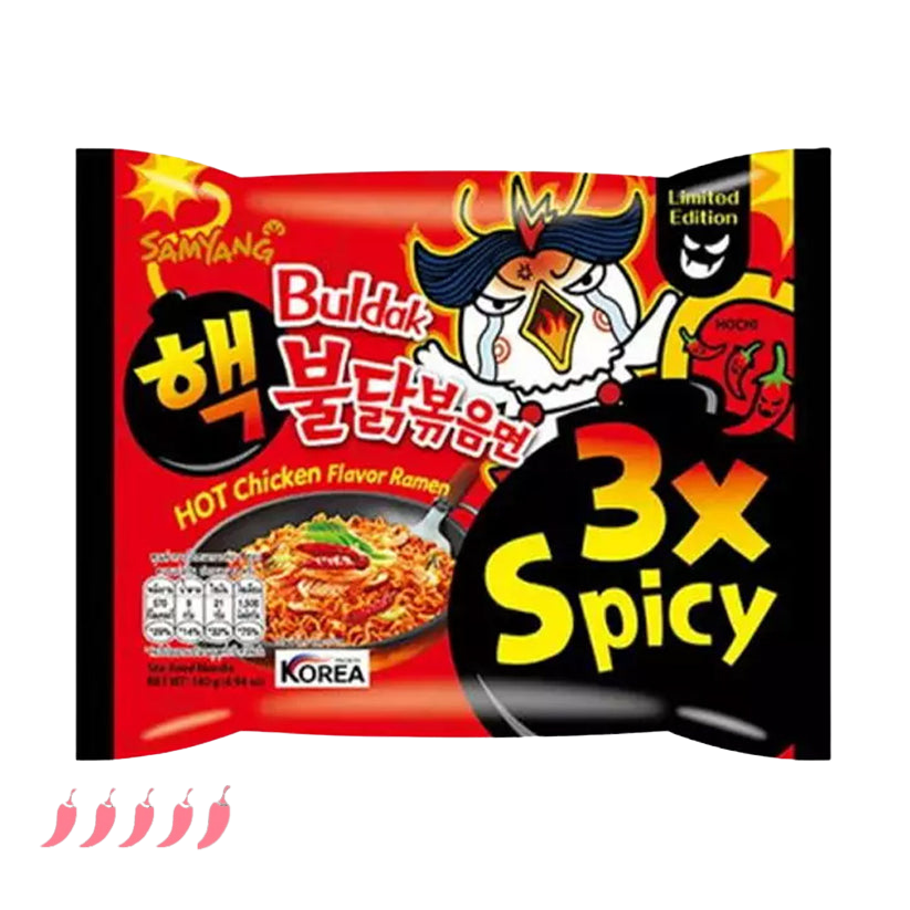 Samyang Buldak Ramen 3x Csípős Csirke Ízesítésű Tészta, 140g