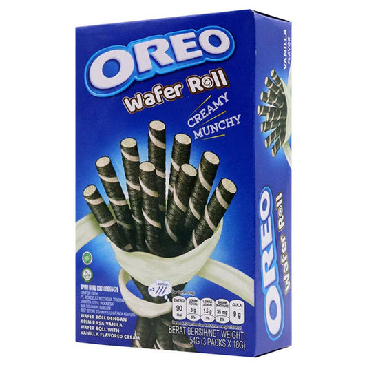 Oreo vanilla wafer rolls creamy munchy 54g