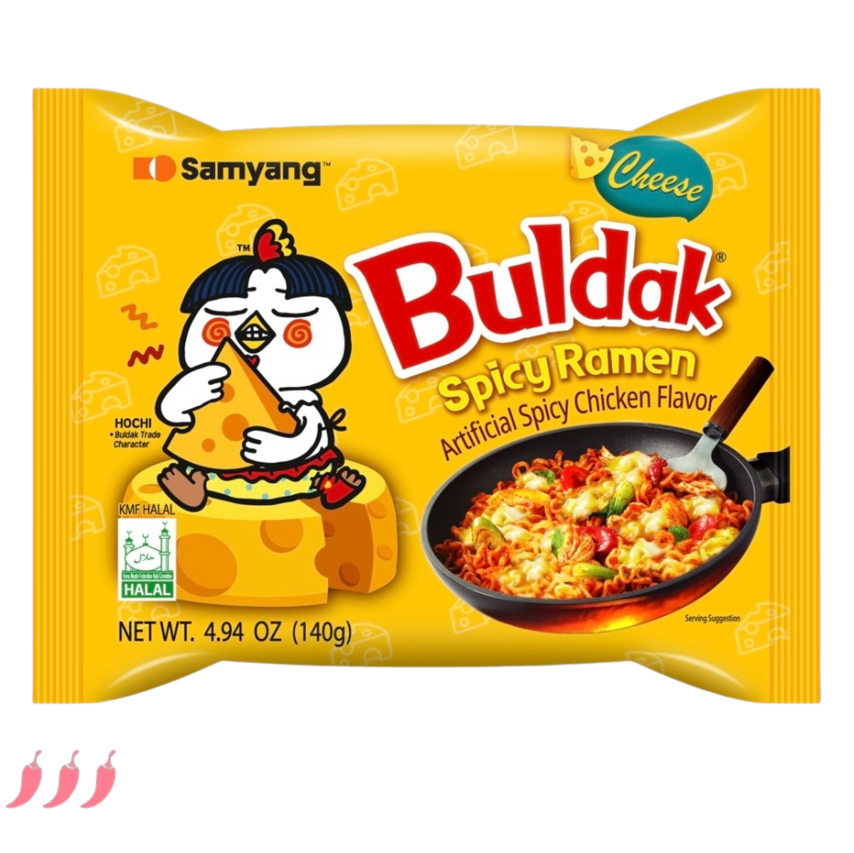 Samyang Buldak Cheese Hot Chicken Flavor Ramen – Sajtos ízesítésű csípős instant tészta (140g)