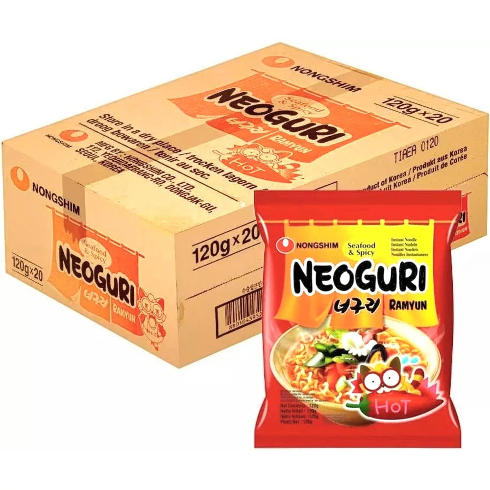 20 db Neoguri Ramyun Hot Instant Tésztaleves, 120gr (Nongshim)