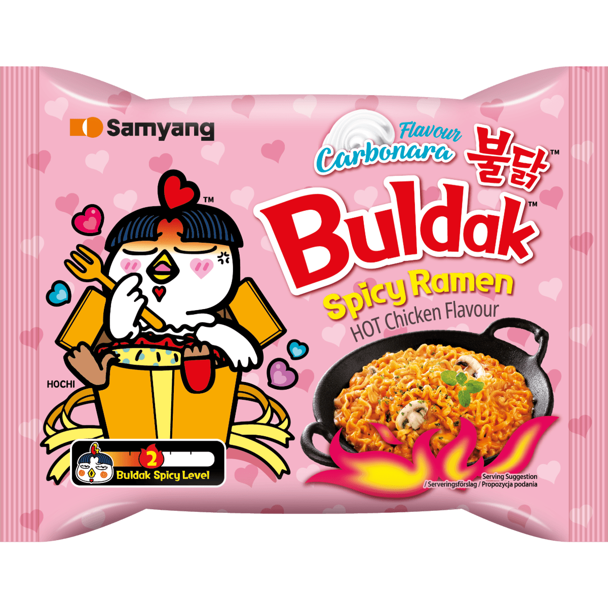Samyang Buldak Hot Chicken Flavor Ramen - Carbonara ízű csípős instant tészta (130g)