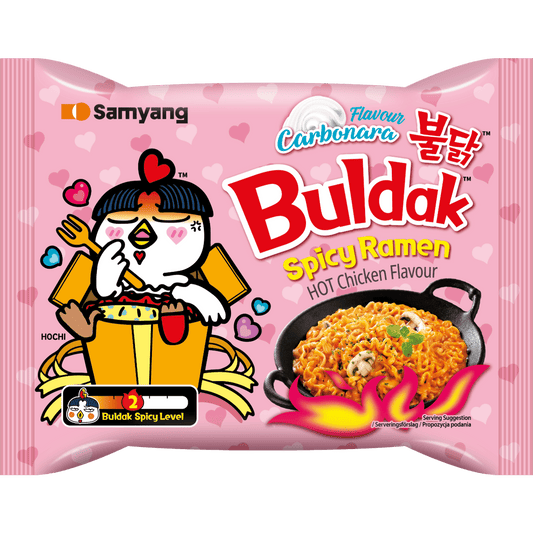 Samyang Buldak Hot Chicken Flavor Ramen - Carbonara ízű csípős instant tészta (130g)