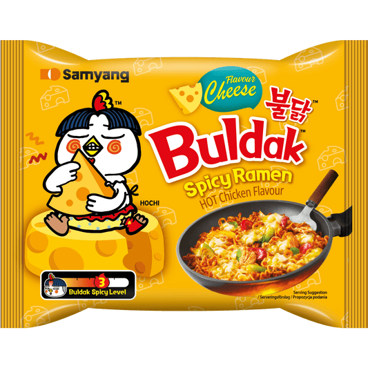Samyang Buldak Cheese Hot Chicken Flavor Ramen – Sajtos ízesítésű csípős instant tészta (140g)