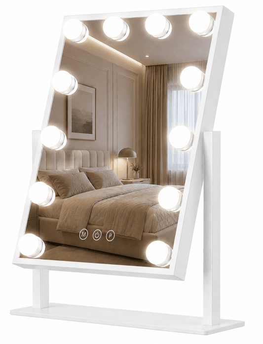 LED-es kozmetikai tükör 25x30cm fehér