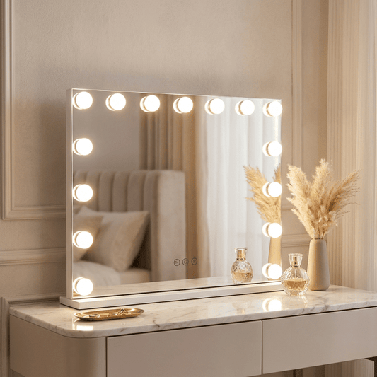 LED-es kozmetikai tükör 58x46cm fehér