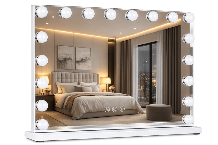 LED-es kozmetikai tükör 80x60cm fehér
