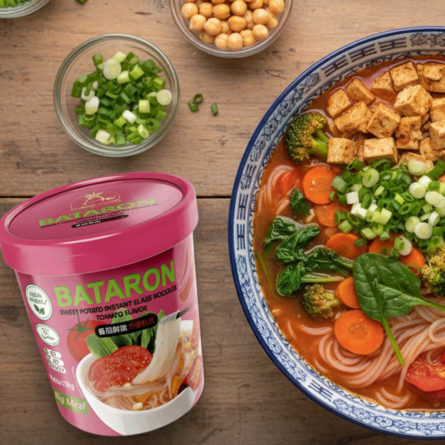 BATARON 100% VEGÁN Üvegtészta Leves  - Paradicsomos  136g