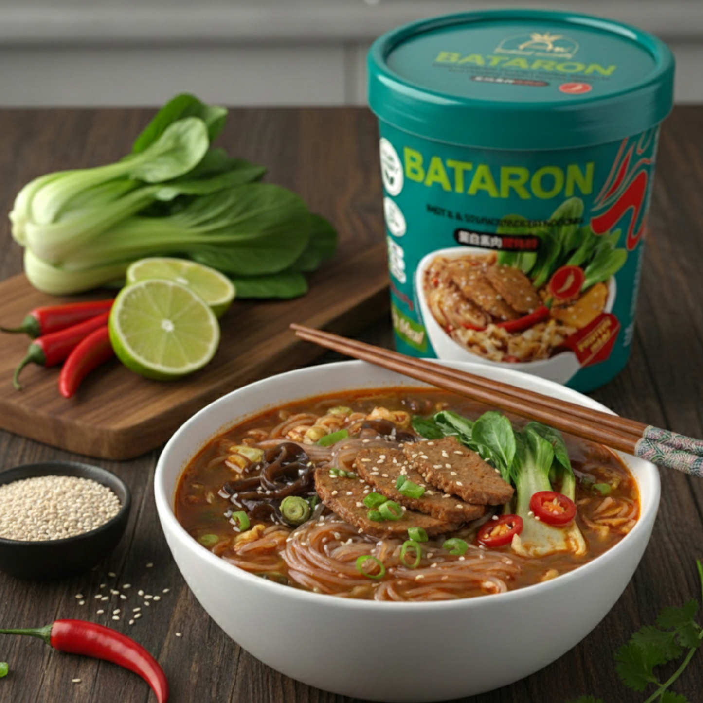 BATARON 100% VEGÁN Üvegtészta Leves - Hot & Sour Vegán Fehérjével