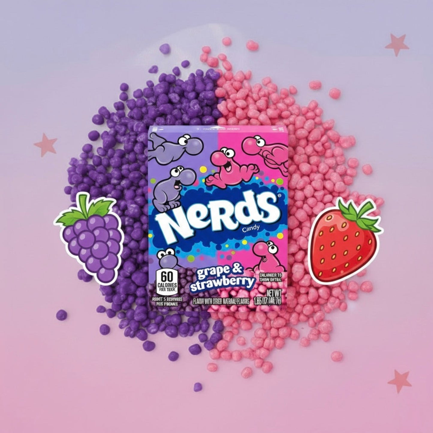 Bomboane cu aromă de struguri și căpșuni de la Nerds