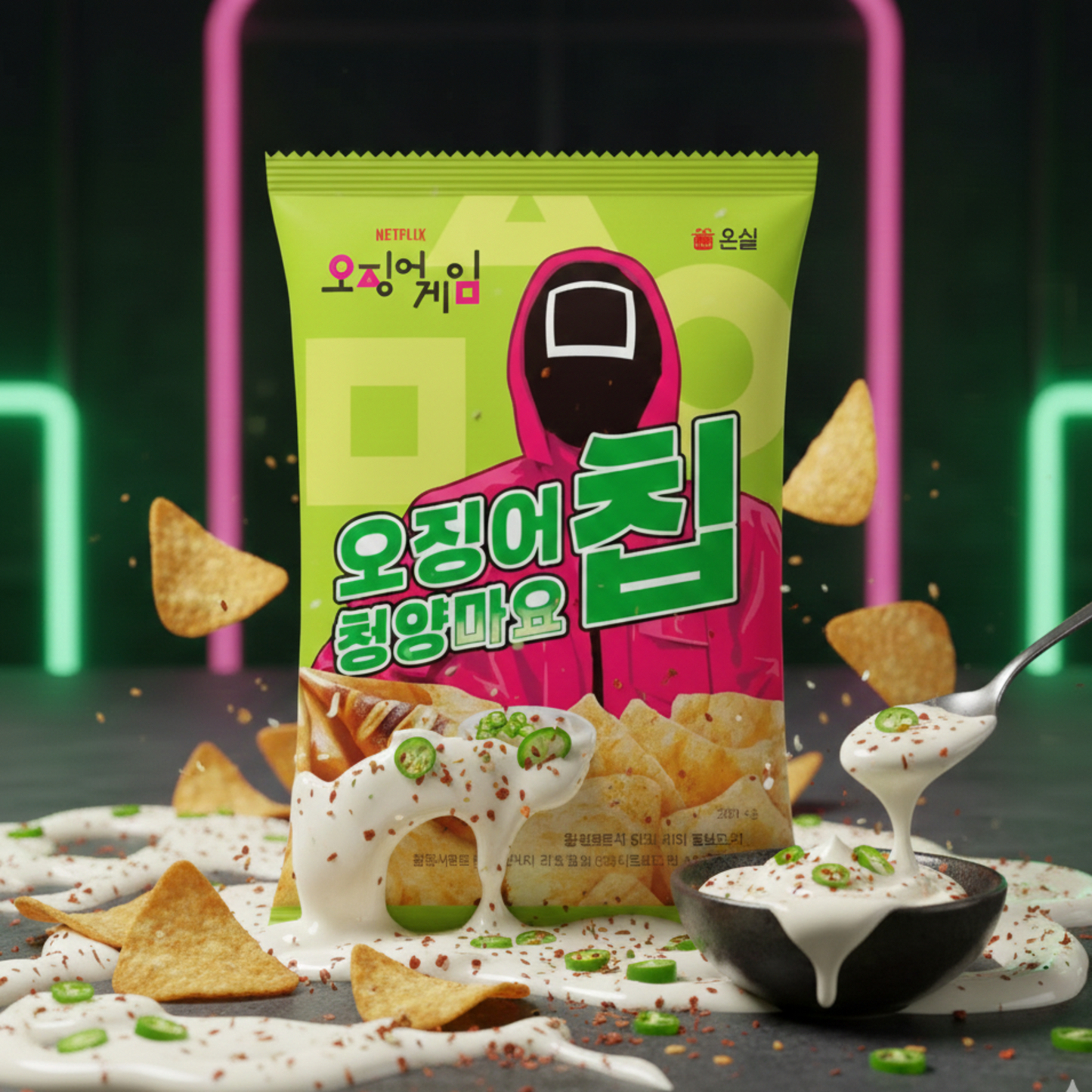 O!Ship Squid Game Chips – Green Chili Mayo ízű (50 g)