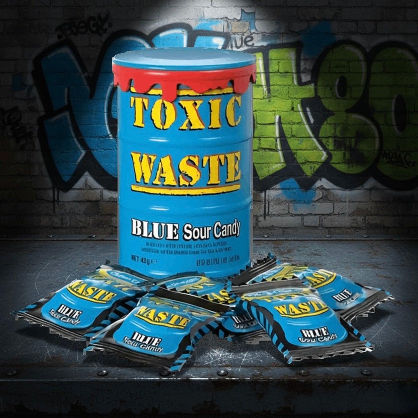 Toxic Waste kék dobozos savanyú cukorkák 42g