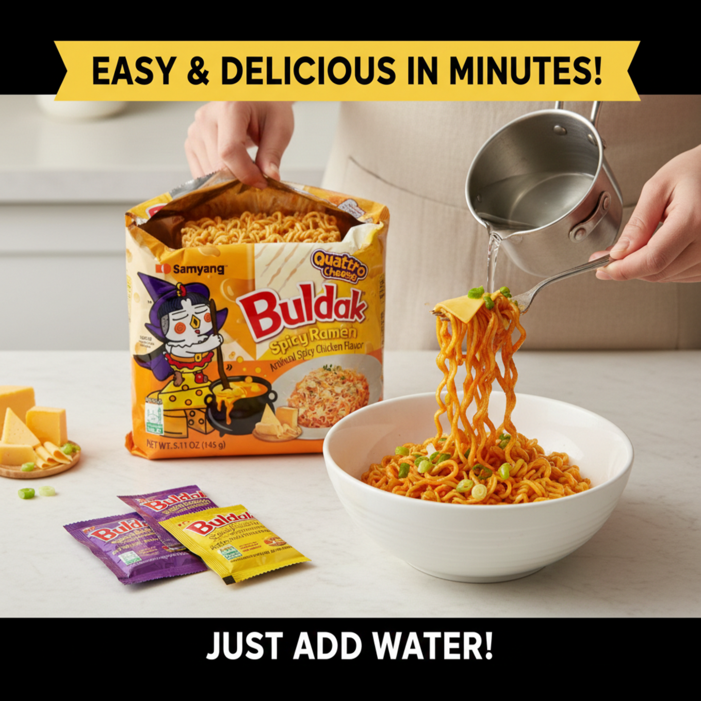 Paste cu patru brânzeturi Samyang Buldak Quattro 145g