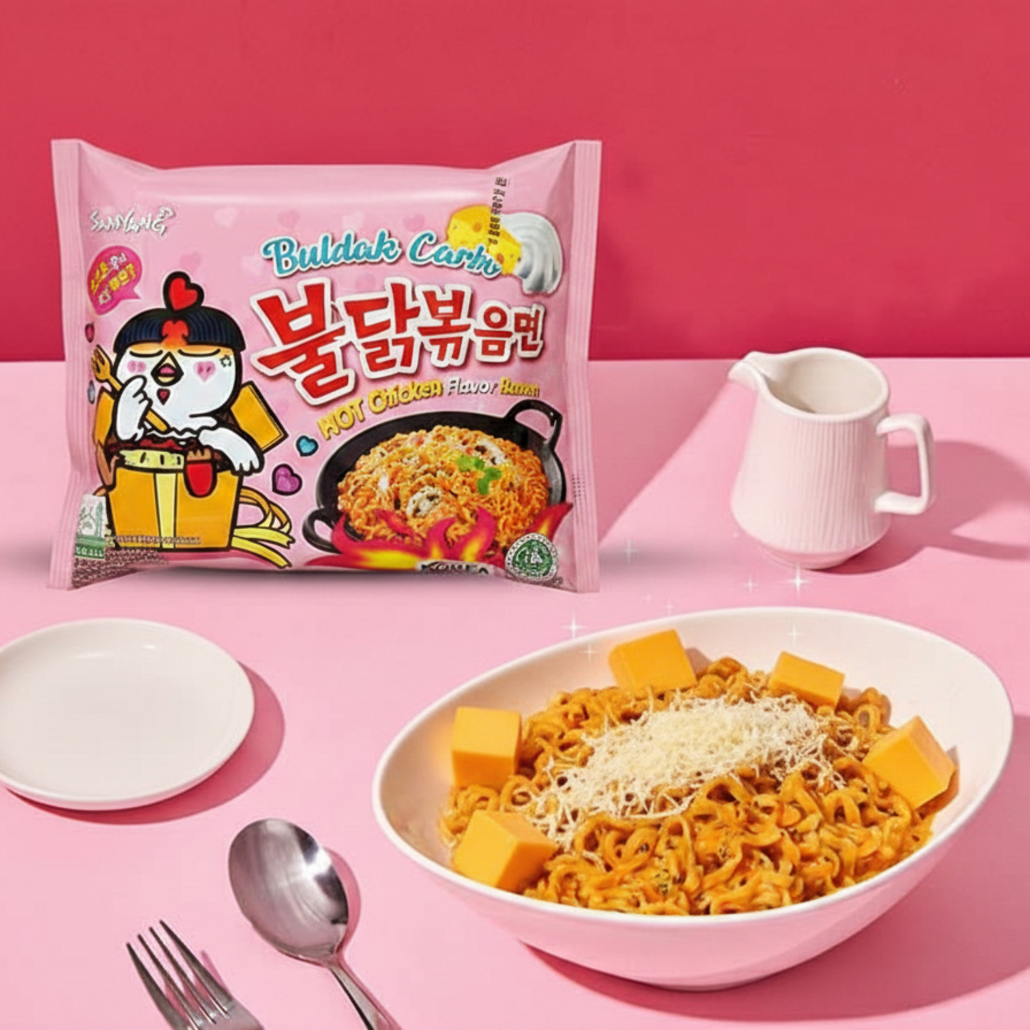 Buldak Chicken Carbonara Flavored Pasta, 130gr