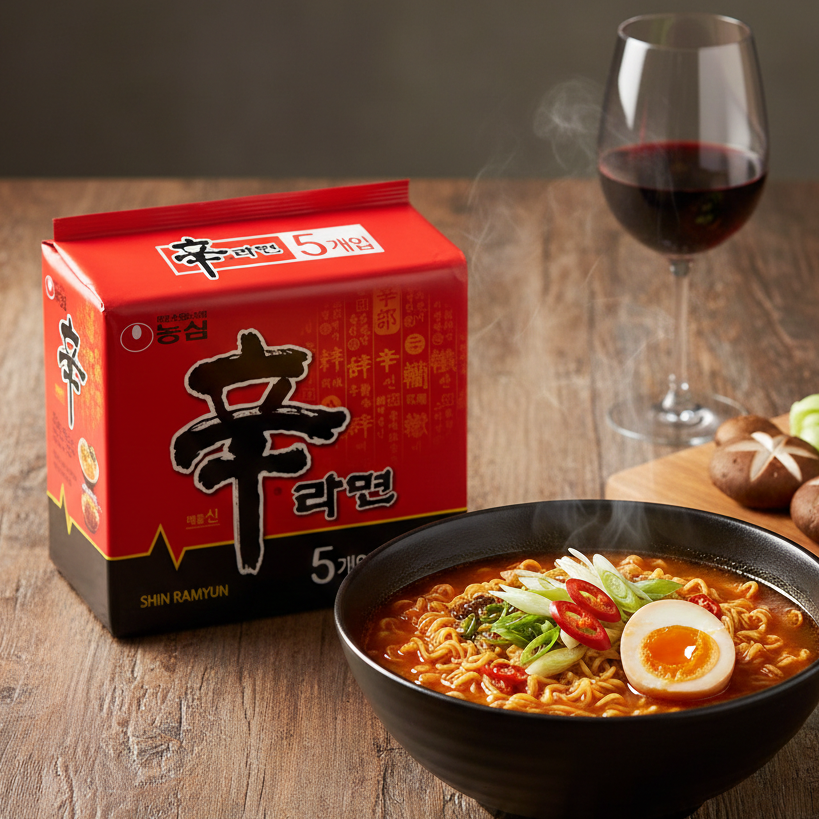 5 bucăți supă instant cu tăiței Nongshim Shin Ramyun 120gr 
