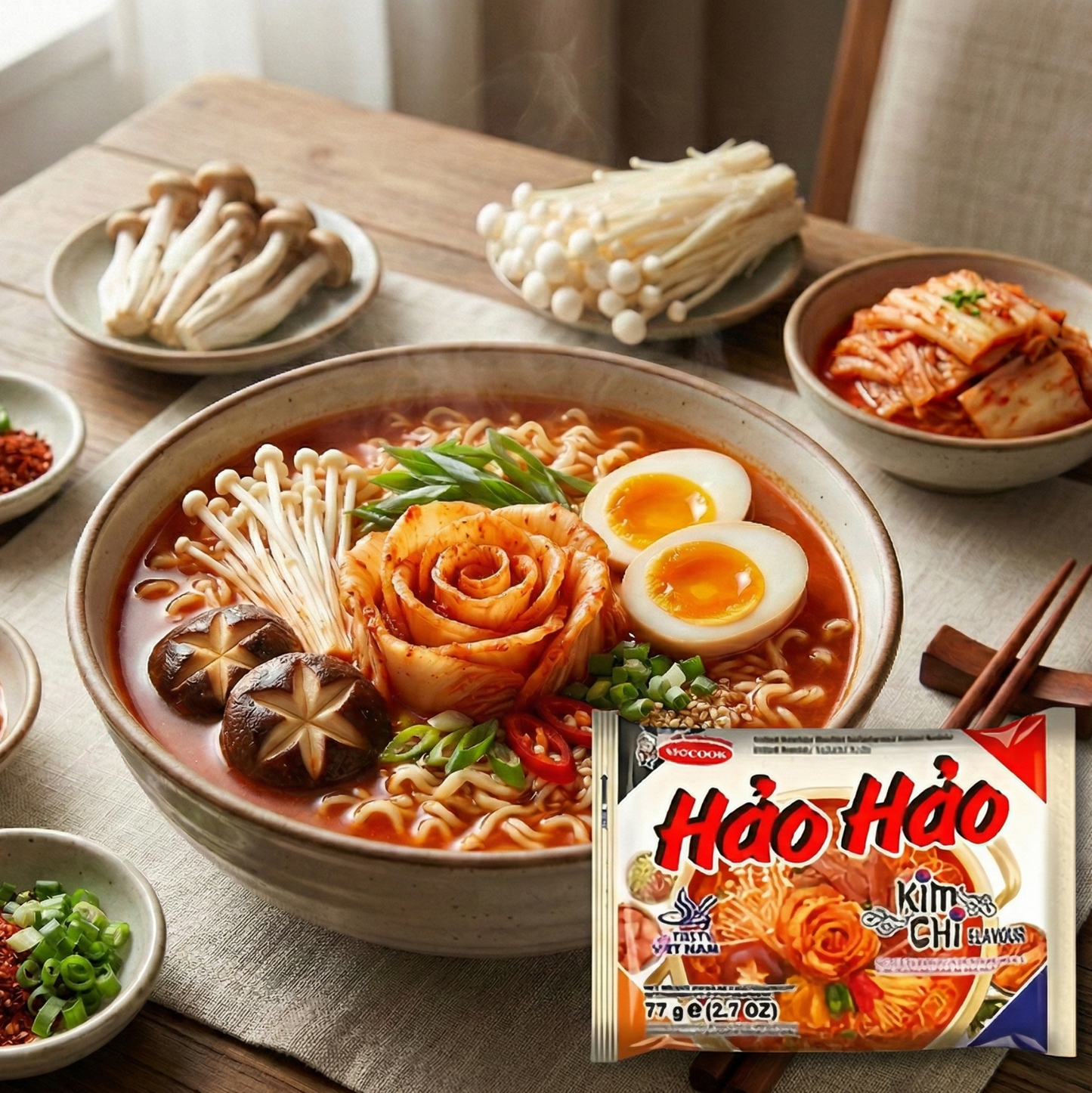 Hảo Hảo Instant Tészta Kimchi Ízzel