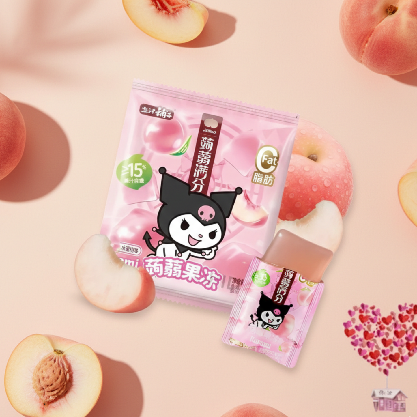 Jouro Kuromi Peach Konjac Jelly, 96g.
