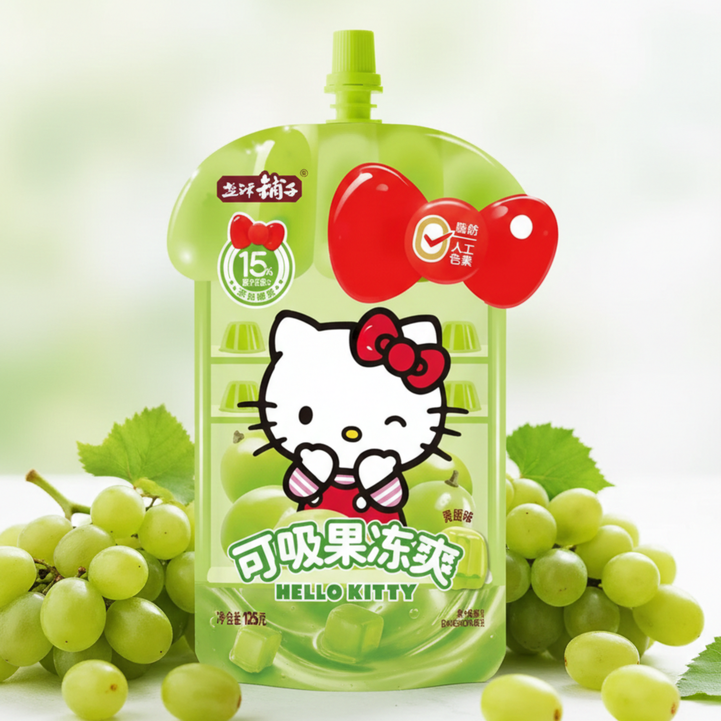 YJPZ Hello Kitty Green Grape Konjac Jelly, 125g