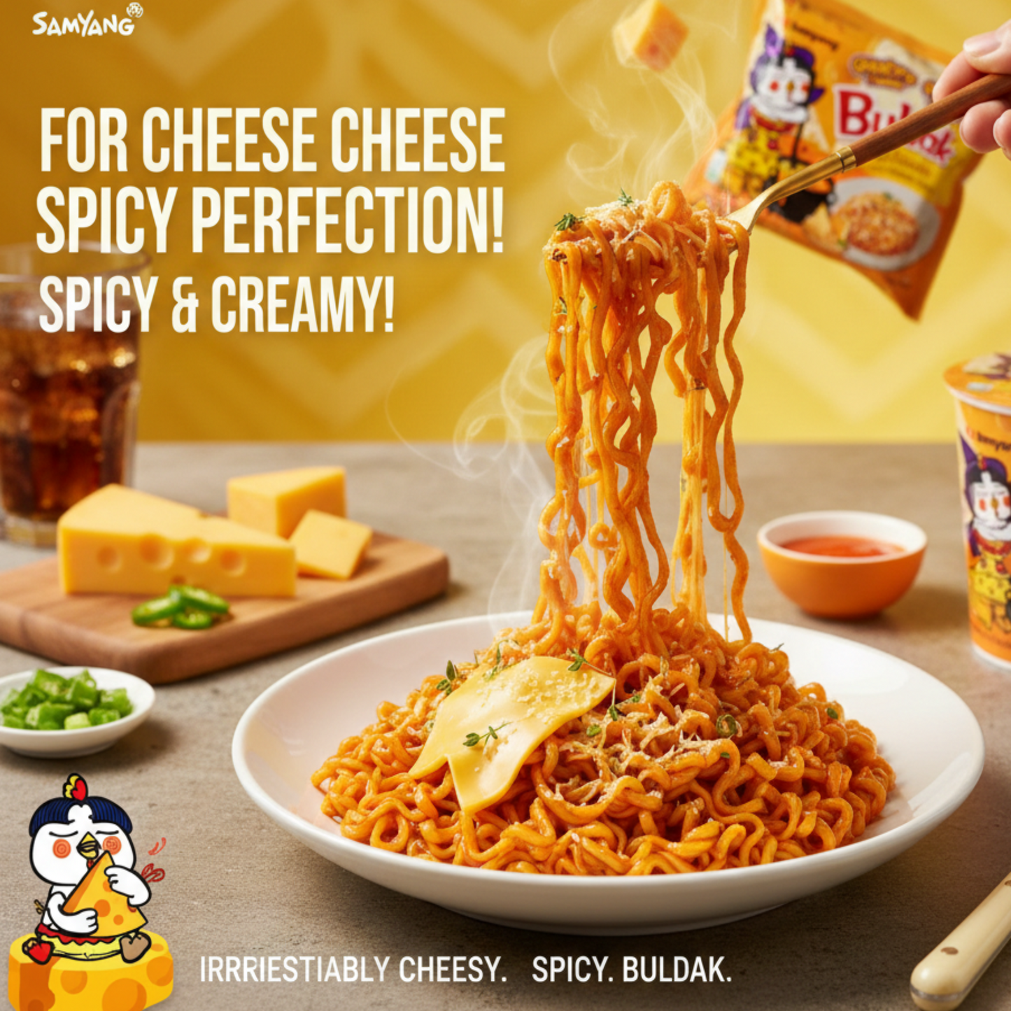Paste cu patru brânzeturi Samyang Buldak Quattro 145g