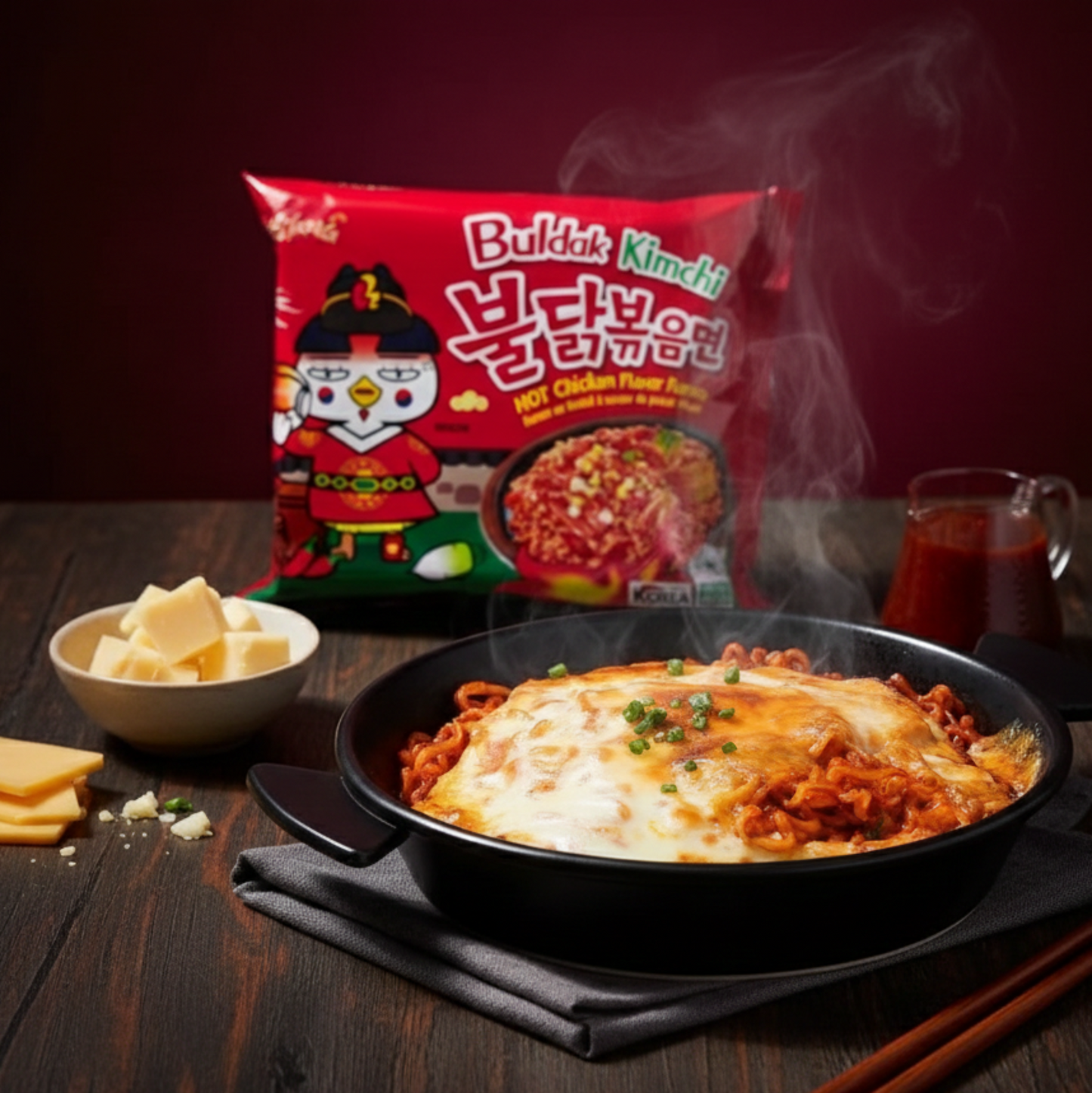 5 pcs Samyang Buldak Chicken Noodles with Kimchi Flavor 135g 