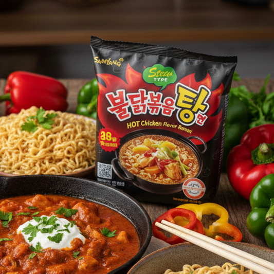 Buldak Csípős Csirkepörkölt tészta