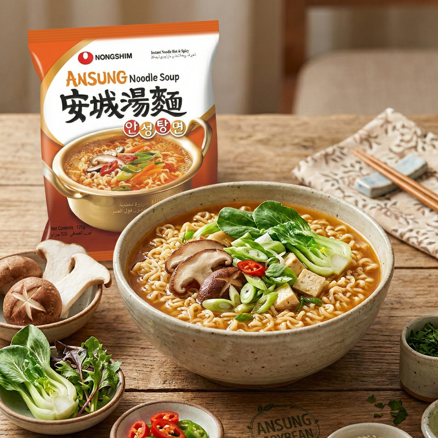 Nongshim Ansung Korean noodle soup, 125 g