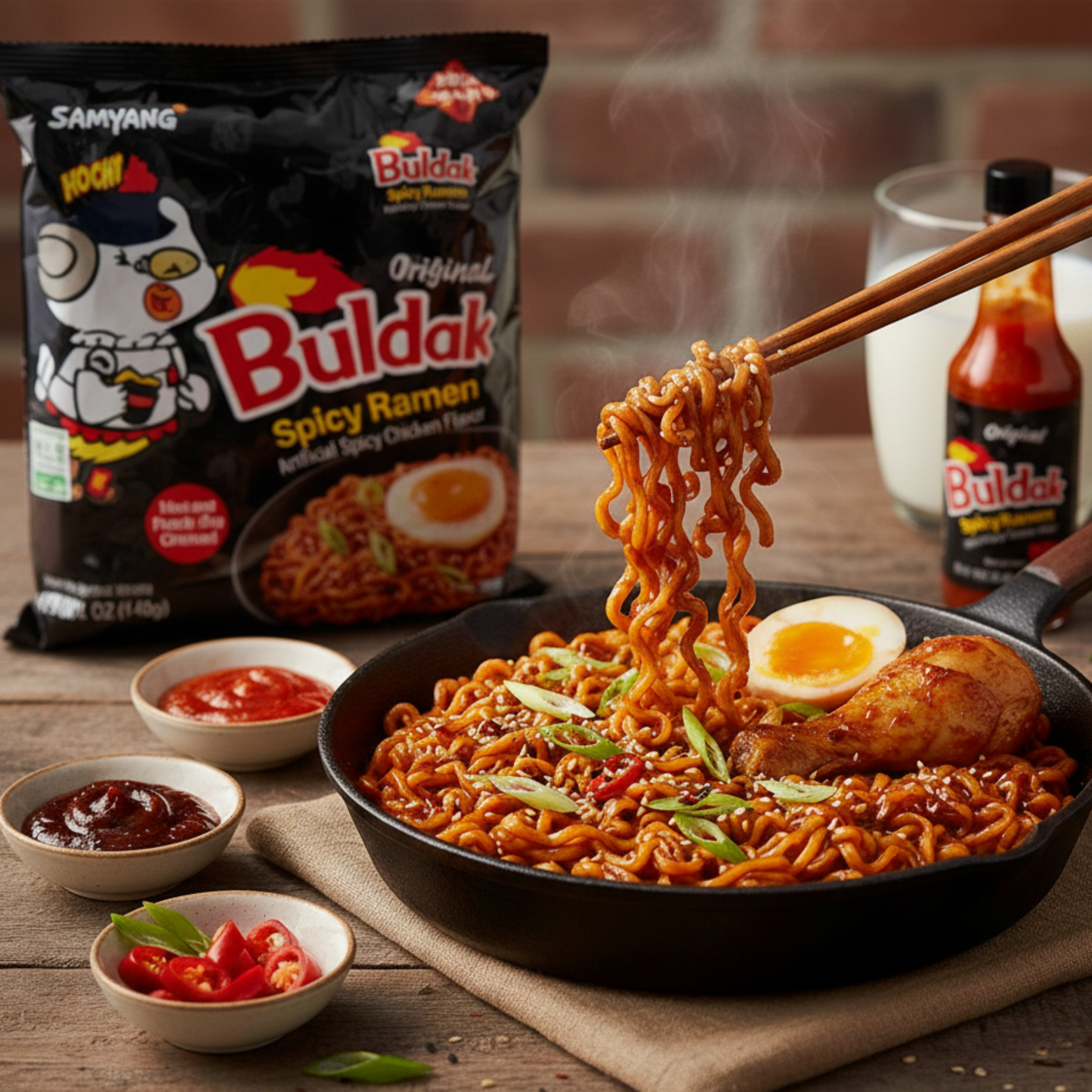 5 pcs Samyang Buldak Spicy Chicken Flavored Noodles 140g 