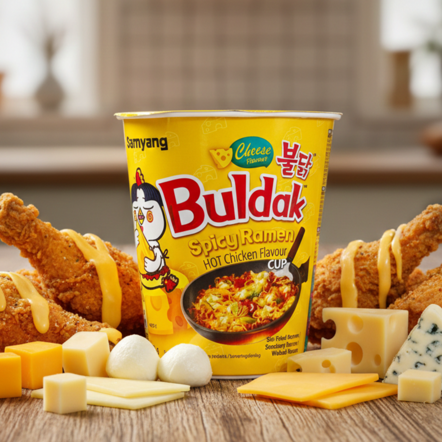 Paste Buldak Cup cu pui și brânză 70g.