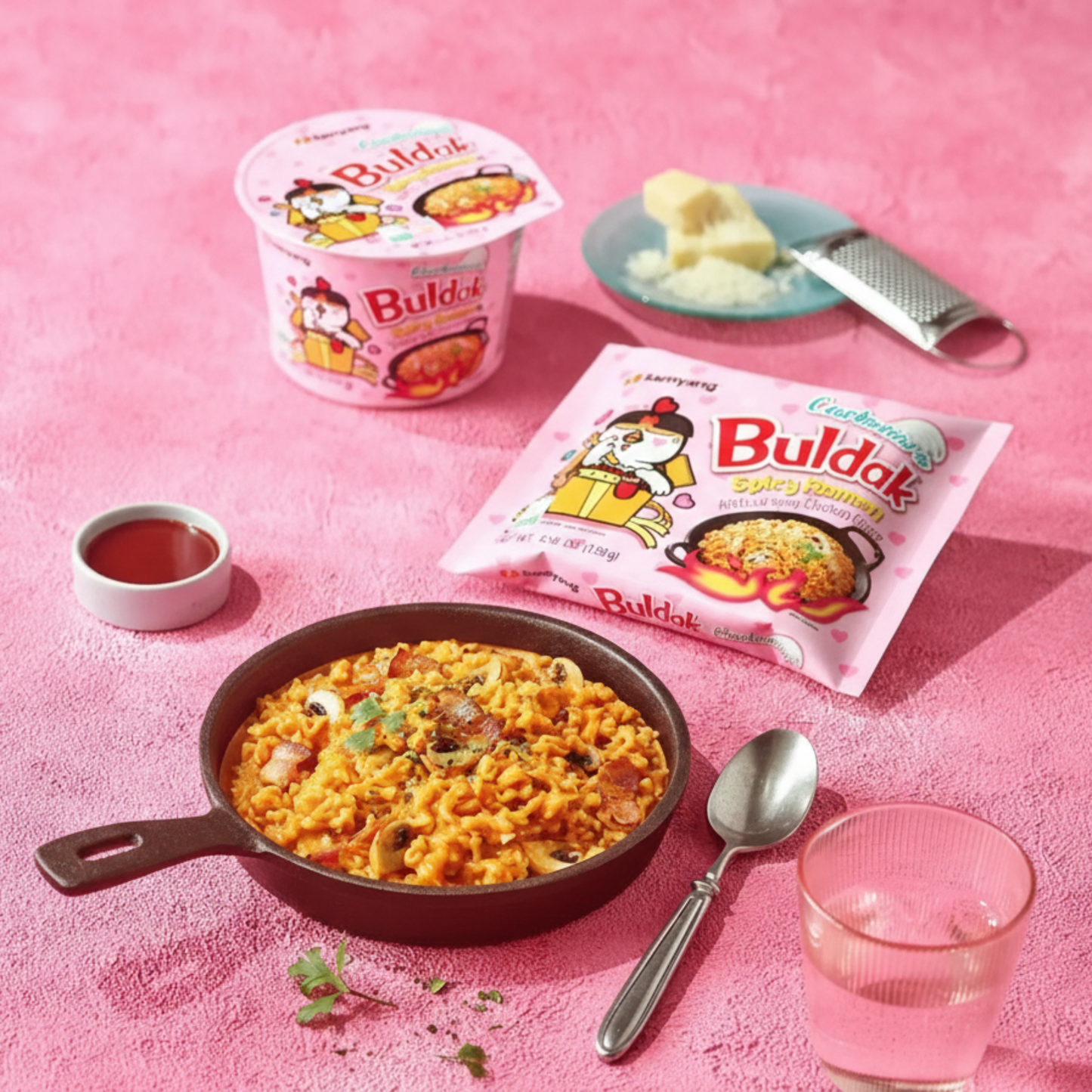 Buldak Chicken Carbonara Flavored Pasta, 130gr