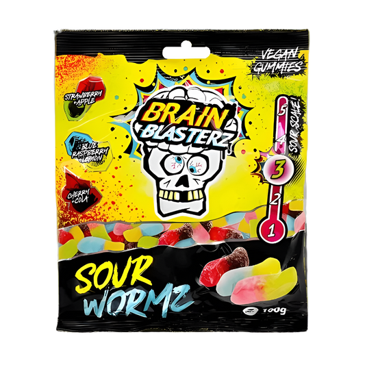 BrainBlasterz Sour Wormz savanyú gumicukor 100g