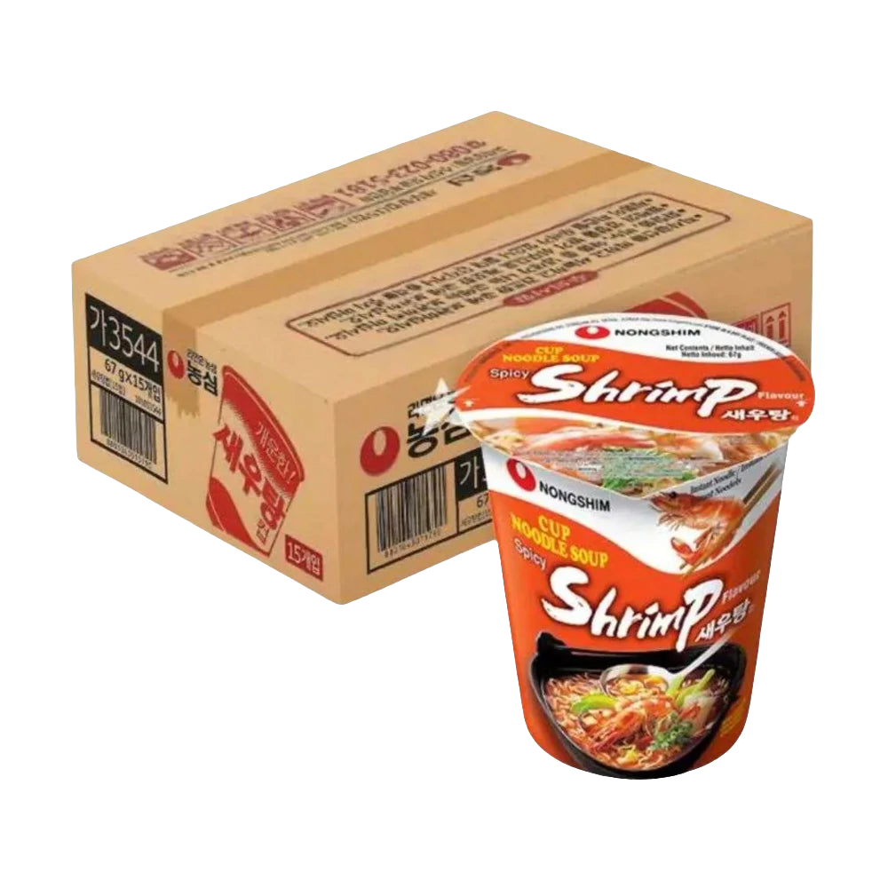 15 db  Nongshim cup spicy shrimp tészta 67g
